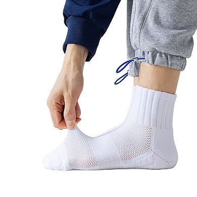 3-Pack Mens Cotton Ankle Socks Breathable Cushioned Comfort Fit
