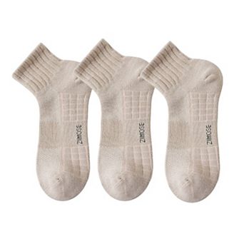 3-Pack Mens Cotton Ankle Socks Breathable Cushioned Comfort Fit
