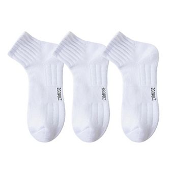 3-Pack Mens Cotton Ankle Socks Breathable Cushioned Comfort Fit