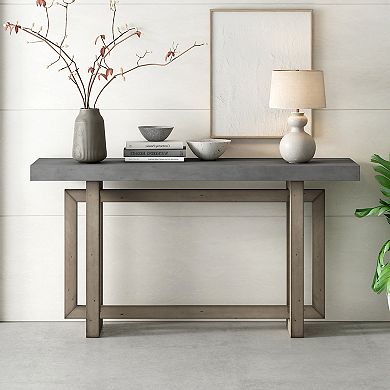 Whisen Contemporary Console Table Entryway Table with Wood Top