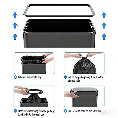 70L Automatic Smart Sensor Trash Can with Odor control compartment,Stainless Steel