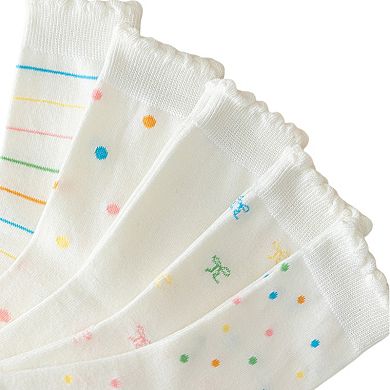 3-Pack Womens Cotton Ruffle Crew Socks with Cute Pattern Design