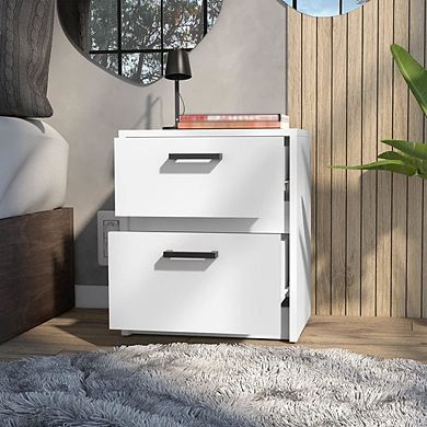 Trivor Nightstand White MDF