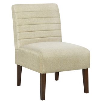 Armless Accent Chair Lounge Chair with Tufted Upholstery & Wood Legs