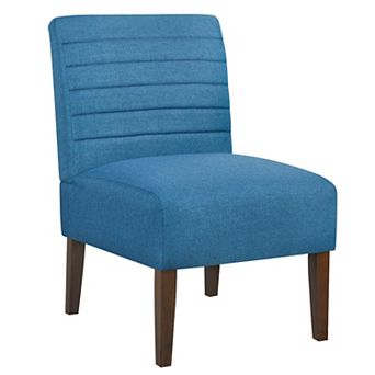 Armless Accent Chair Lounge Chair with Tufted Upholstery & Wood Legs