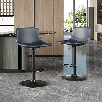 Adjustable Bar Stools Set of 2 with Back Support