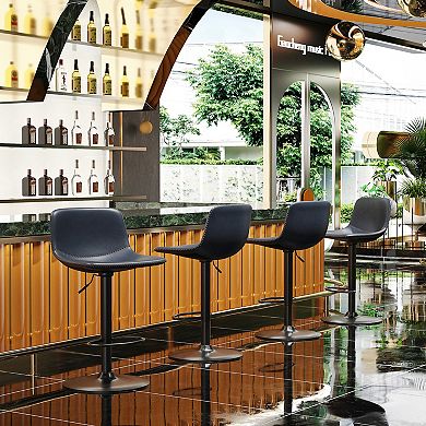 Adjustable Bar Stools Set of 2 with Back Support