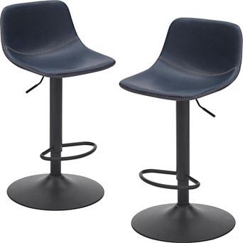 Adjustable Bar Stools Set of 2 with Back Support