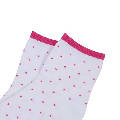 5-Pack Cotton Polka Dot Crew Socks for Women Soft Breathable Comfortable