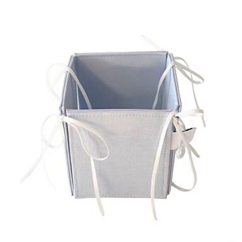 Foldable Pencil Holder with Ribbon Tie Corners and Multi-Section Design 3x4in