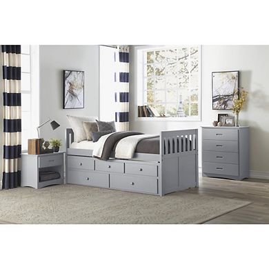 Orion Pine Night Stand in Gray