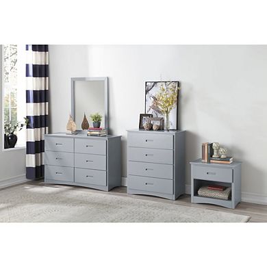 Orion Pine Night Stand in Gray