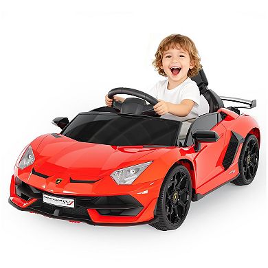 12v Licensed Lamborghini Ride on Car Electric Sports Car with Remote Control, LED Headlights