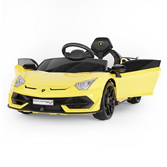 12v Licensed Lamborghini Ride on Car Electric Sports Car with Remote Control, LED Headlights