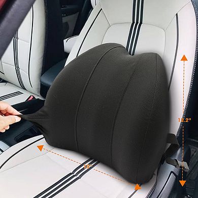 Cheer Collection Memory Foam Lumbar Support Pillow with Adjustable Strap and Washable Cover