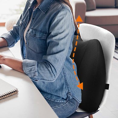 Cheer Collection Memory Foam Lumbar Support Pillow with Adjustable Strap and Washable Cover