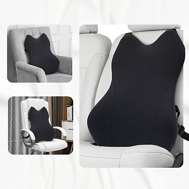 Cheer Collection Memory Foam Lumbar Support Pillow with Adjustable Straps and Washable Cover