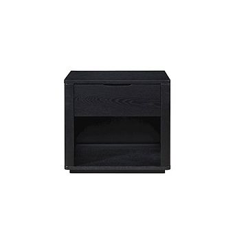 Omax Decor Venice Modern Nightstand with Soft Close Drawer in Black