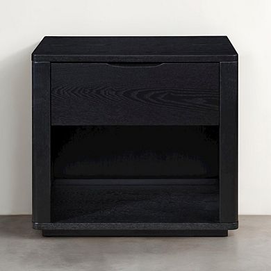 Omax Decor Venice Modern Nightstand with Soft Close Drawer in Black