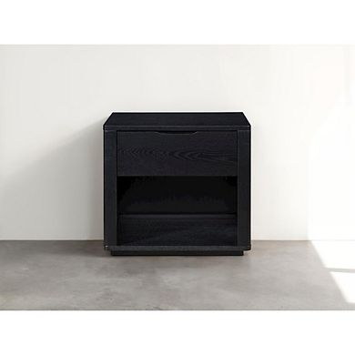 Omax Decor Venice Modern Nightstand with Soft Close Drawer in Black