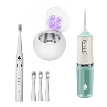 Ultrasonic Cleaner Pod, Rechargeable Oral Irrigator, & USB Sonic Toothbrush