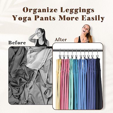 HOUSE DAY Legging Hanger Organizer with Rubber-Coated Clips for Yoga Pants, Workout Sets, Hats