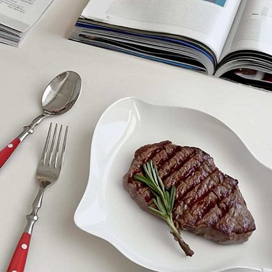 Forged Flatware Set With Red Handle