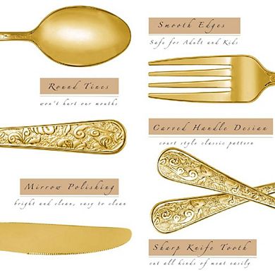 Modern Embossed Vintage Carved Flatware Cutlery