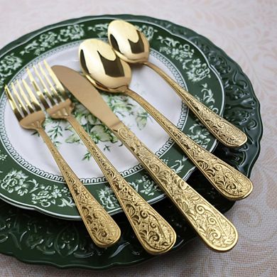 Modern Embossed Vintage Carved Flatware Cutlery