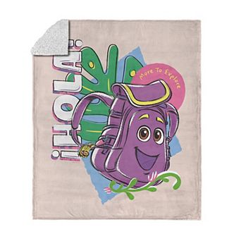 Nickelodeon Dora the Explorer Hola Backpack Silk Touch Sherpa Throw 50 x 60 in