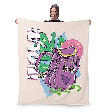 Nickelodeon Dora the Explorer Hola Backpack Silk Touch Sherpa Throw 50 x 60 inches