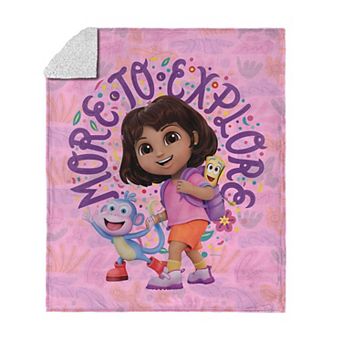 Nickelodeon Dora the Explorer More to Explore Silk Touch Sherpa Throw 50 x 60 in