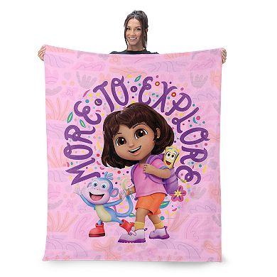 Nickelodeon Dora the Explorer More to Explore Silk Touch Sherpa Throw 50 x 60 inches