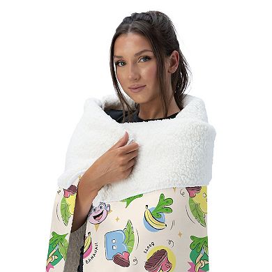 Nickelodeon Dora the Explorer Boots Pattern Silk Touch Sherpa Throw 50 x 60 inches