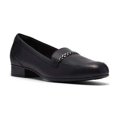 Women’s Clark’s Black Leather Slip-On Loafers CLARKS Black Leather Slip On Loafers Womens Sz 10 M Style  main image 3
