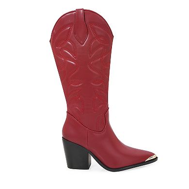 Kate Metal Toe Cap Knee High Western Boot