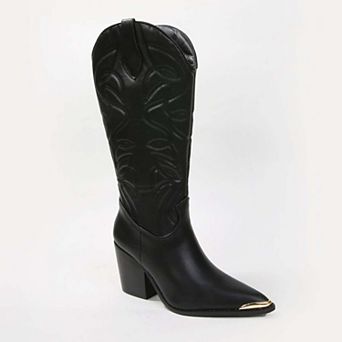 Kate Metal Toe Cap Knee High Western Boot