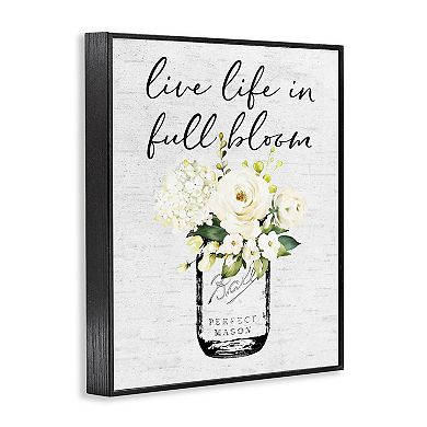 Stupell Home Decor Live Life Full Bloom Floral Framed Wall Art
