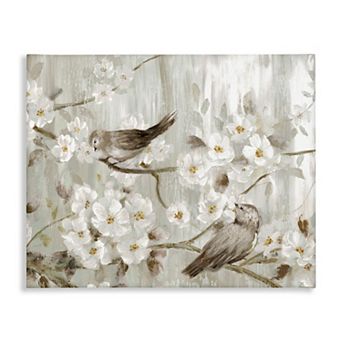 Stupell Home Decor Birds on Spring Blossom Tree Branches Canvas Wall Art