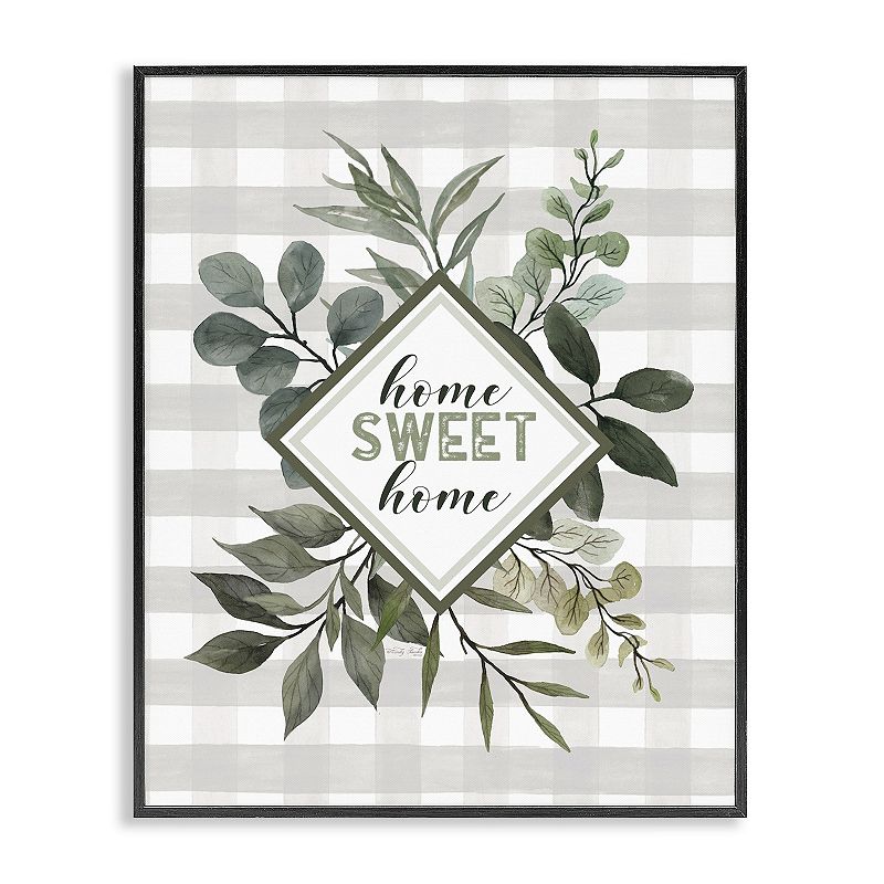 Stupell Home Decor Home Sweet Home Phrase Framed Wall Art, Black Framed