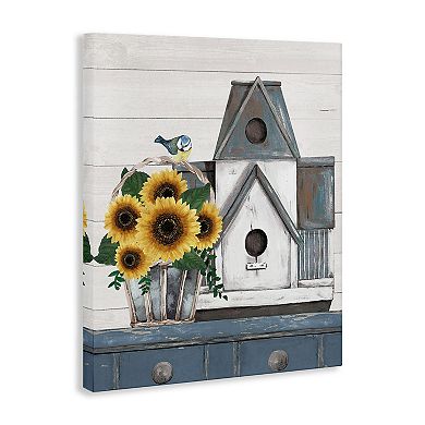 Stupell Home Decor Country Counter Birdhouse & Sunflower Canvas Wall Art