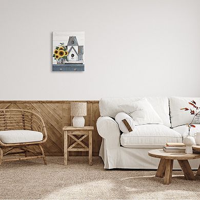 Stupell Home Decor Country Counter Birdhouse & Sunflower Canvas Wall Art