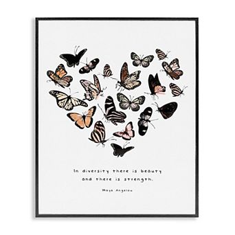 Stupell Home Decor Butterfly Heart Framed Wall Art
