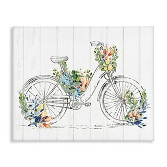 Stupell Home Decor Floral Country Bicycle Canvas Wall Art