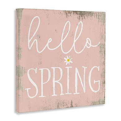 Stupell Home Decor Rustic Hello Spring Canvas Wall Art