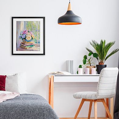 Stupell Home Decor Floral Book Stack Print Wall Art