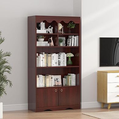 Fancihabor 5-Tier 63 Inch Tall Bookshelf Bookcase for Home Office