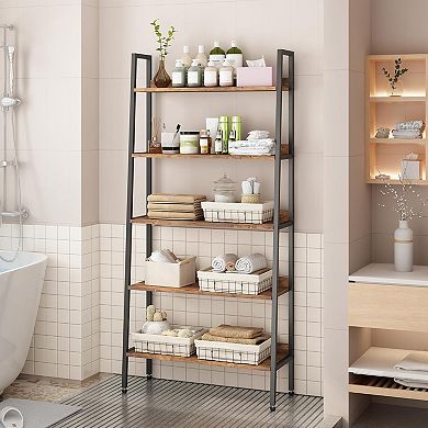 Fancihabor 5-Tier Narrow Bookshelf Home Office Bedroom Kitchen Living Room