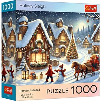 Trefl Red Holiday Sleigh 1000 pc Puzzle