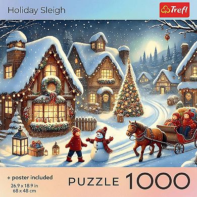 Trefl Red Holiday Sleigh 1000 Piece Puzzle
